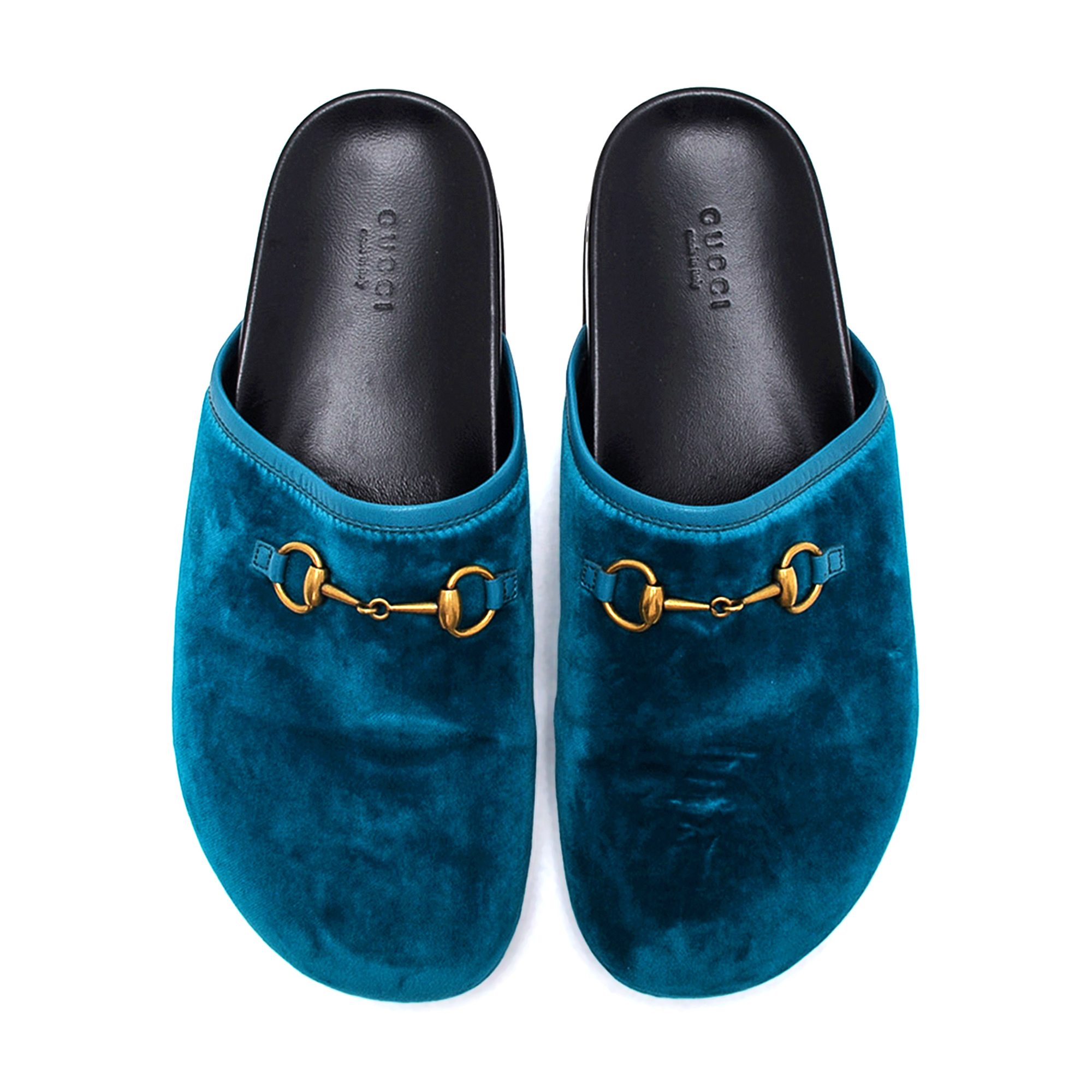 Gucci - Blue Velvet Horsebit Slipper